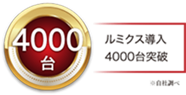 ルミクス導入4000台突破 *自社調べ